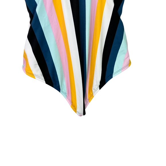 Kona Sol Bathing Suit One Piece Womens Swim Built In Bra Padded Striped Medium - Picture 9 of 10